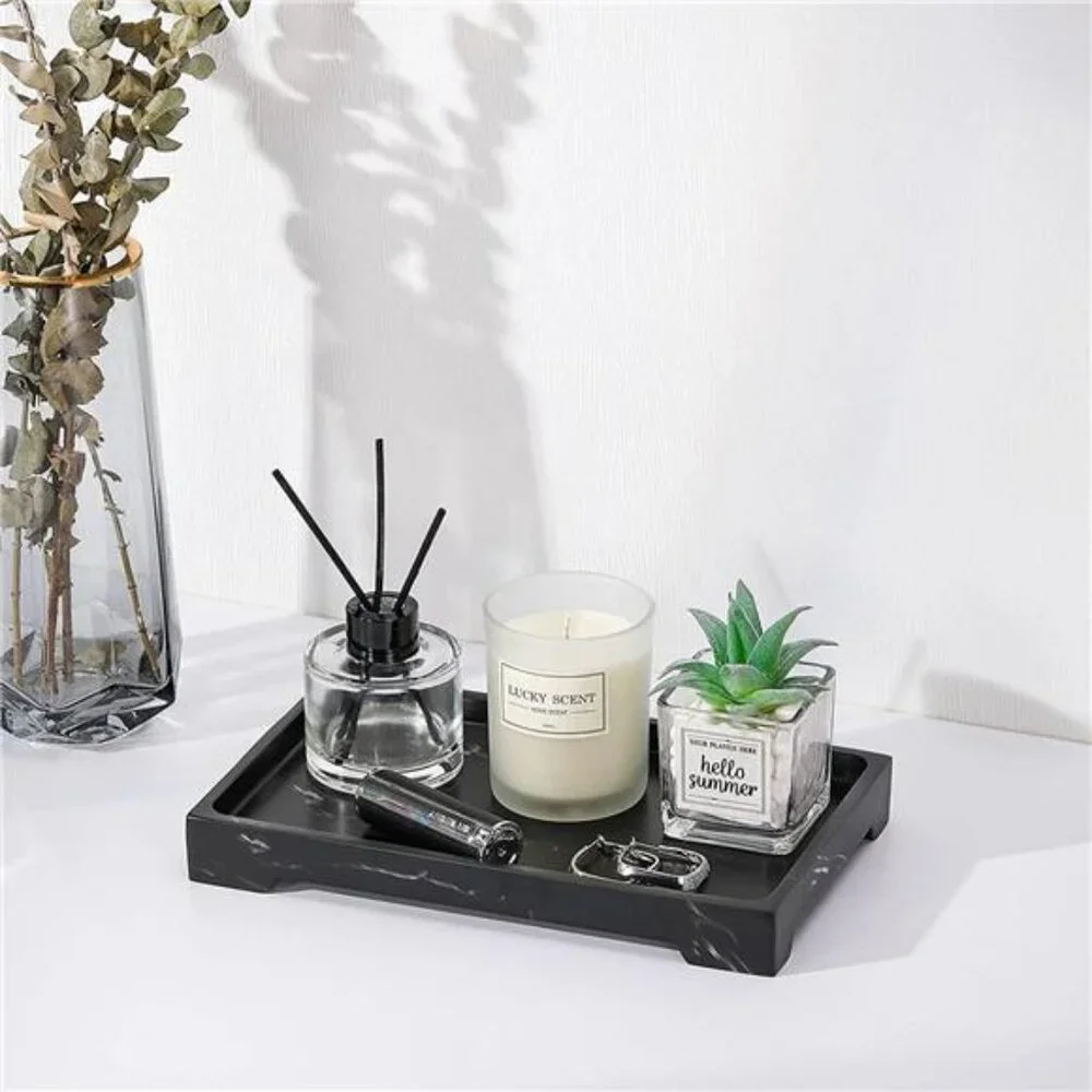 Vanity Tray, Bathroom Tray Toilet Tank Storage Tray, Resin Kitchen
